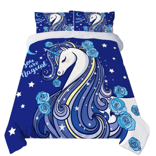 Blue Unicorn Bed Set